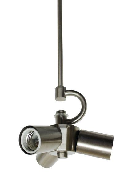 Nickel Bulb Three Light Metal Chandelier