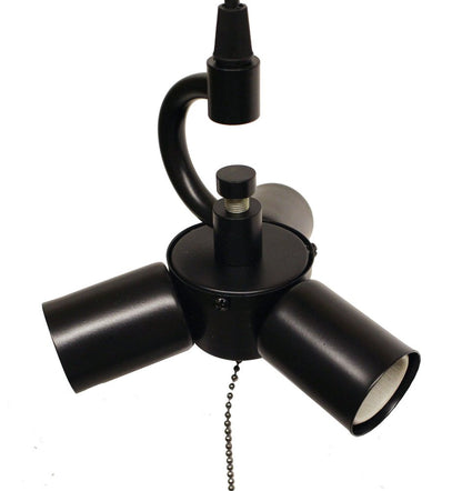Black Bulb Three Light Metal Chandelier