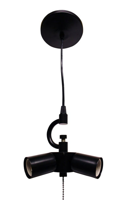 Black Bulb Three Light Metal Chandelier