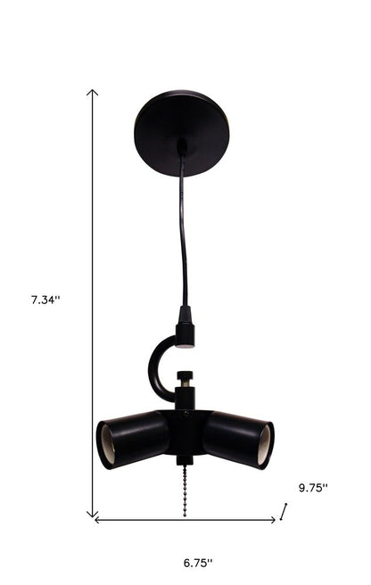 Black Bulb Three Light Metal Chandelier