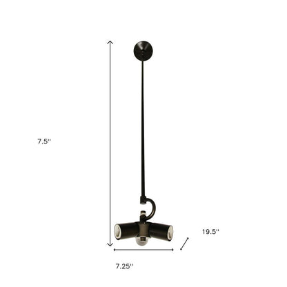 Bronze Bulb Three Light Metal Chandelier