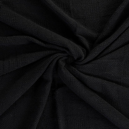50" X 60" Blue Woven Cotton Throw Blanket with Fringe