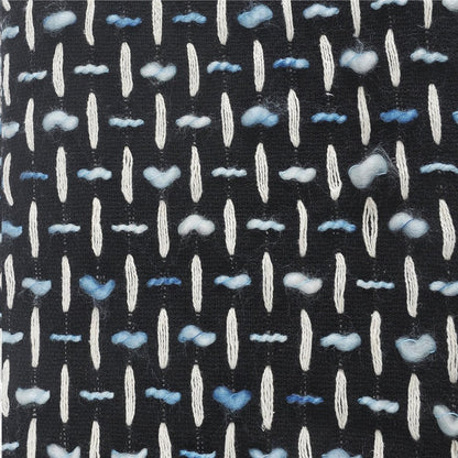 Black and Blue Woven Cotton Geometric Throw Blanket