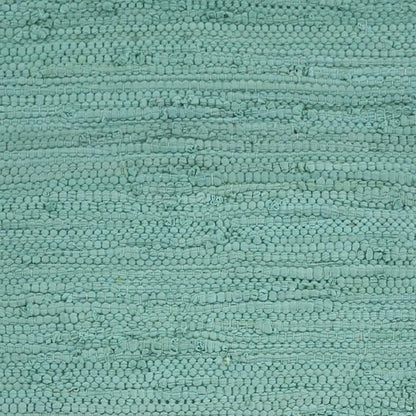 19" Set of Four Turquoise and Natural Solid With Border Cotton Placemats