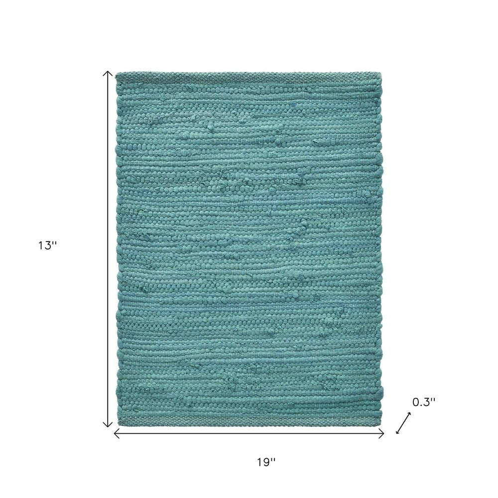 19" Set of Four Teal Blue Cotton Placemats