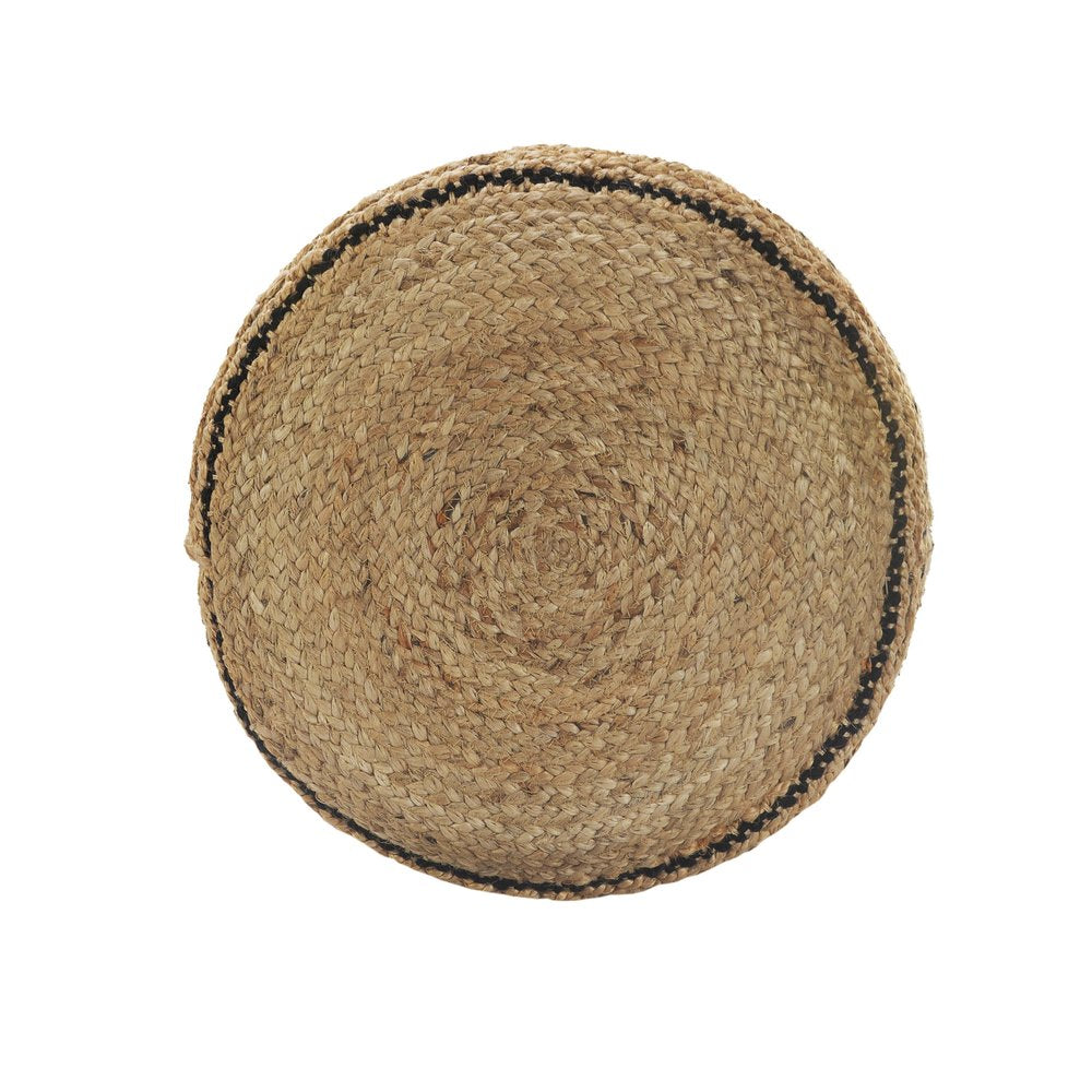 18" Tan Geometric Pouf Ottoman