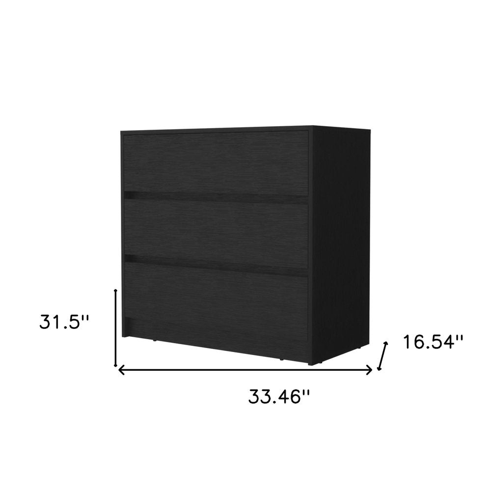 33" White Three Drawer Dresser