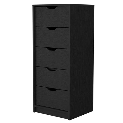 18" White Five Drawer Dresser