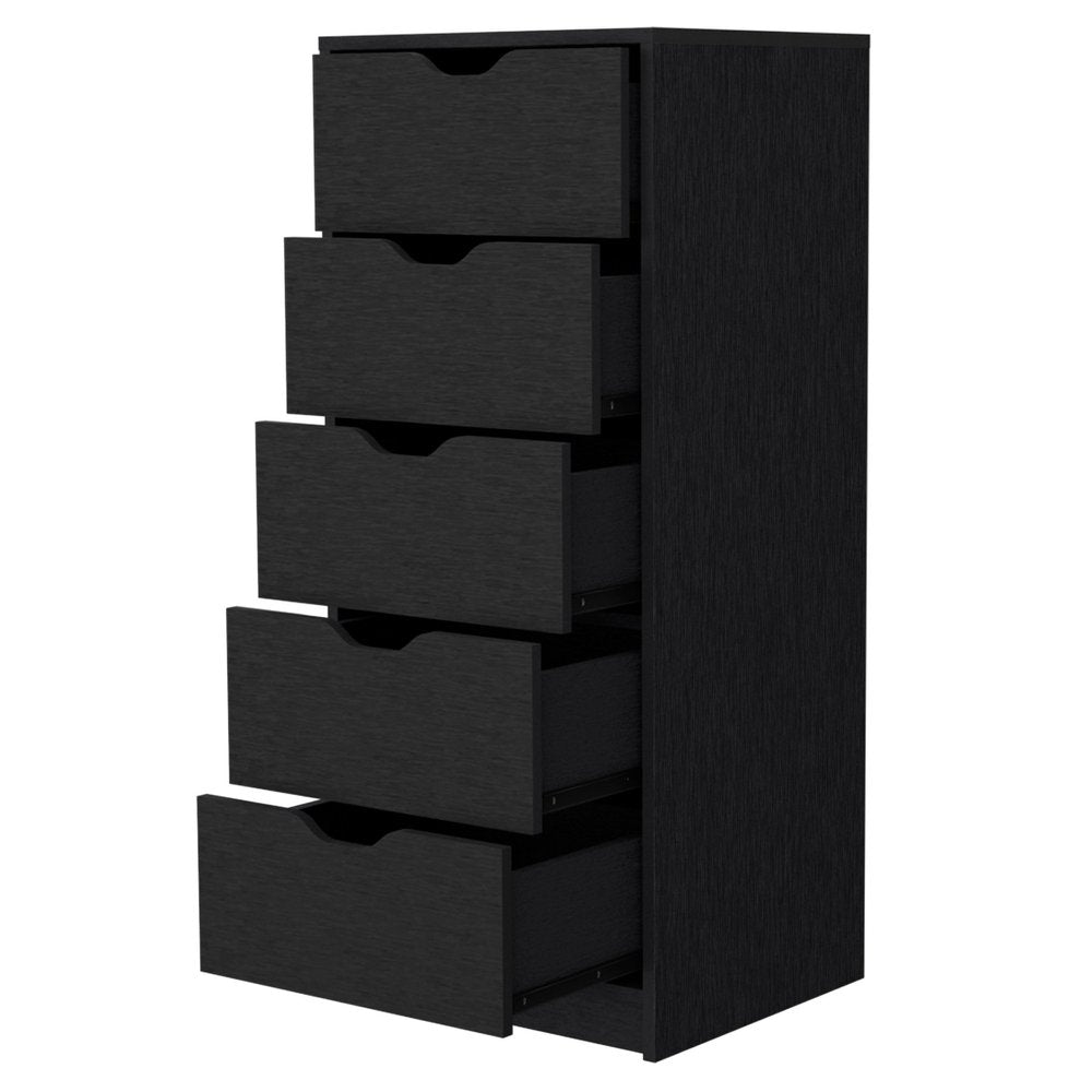 18" White Five Drawer Dresser