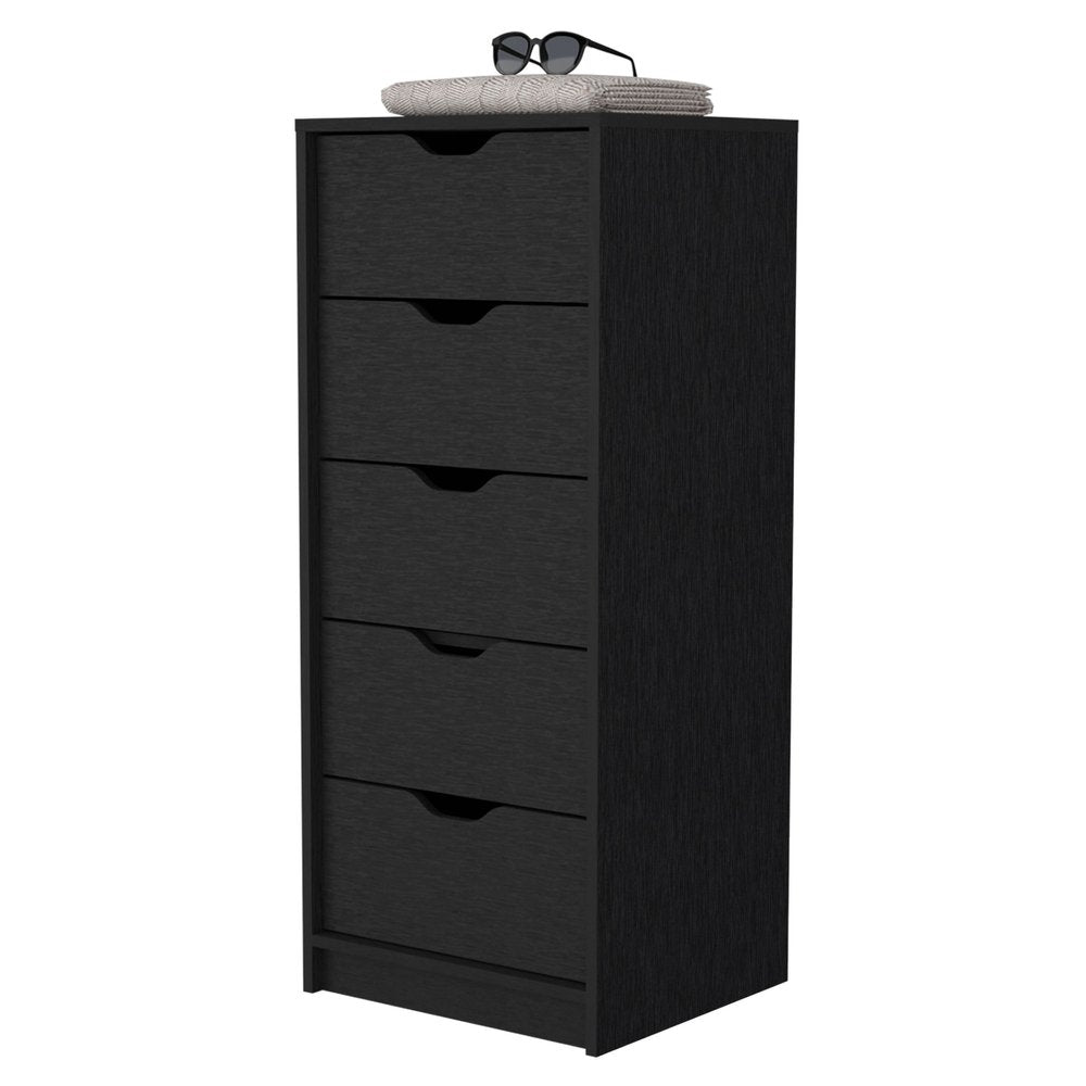 18" White Five Drawer Dresser