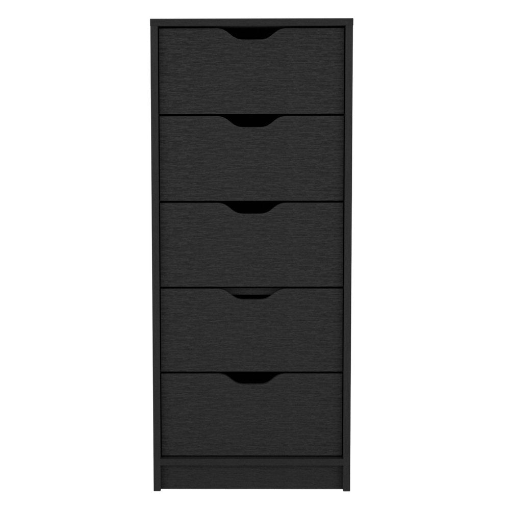 18" White Five Drawer Dresser