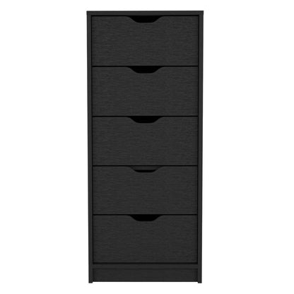 18" White Five Drawer Dresser