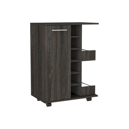 Set of Two Espresso and Black Wood Furniture Set