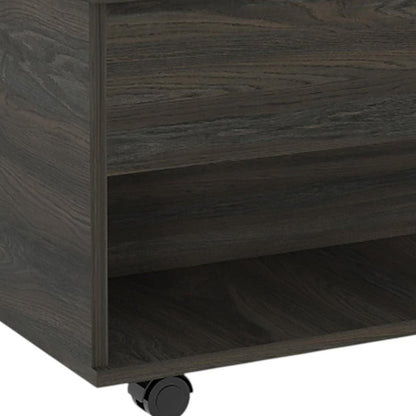 Set of Two Espresso and Black Wood Wheel Furniture Set