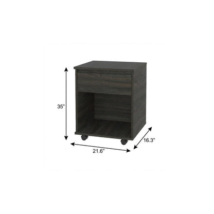 Set of Two Espresso and Black Wood Wheel Furniture Set
