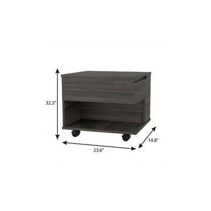 Set of Two Espresso and Black Wood Wheel Furniture Set