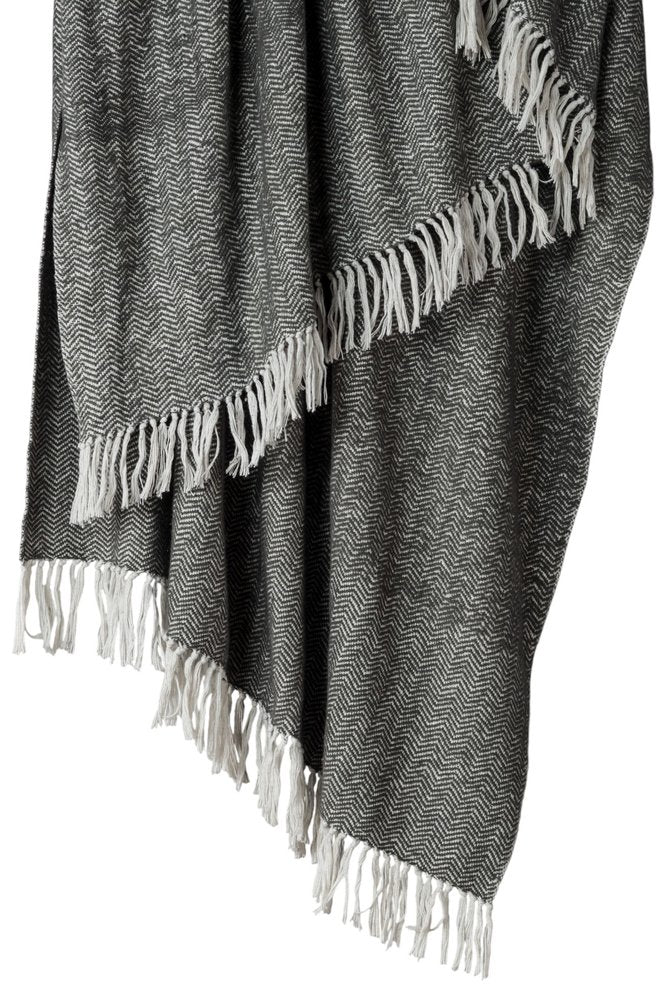 50" X 60" Black And White Chevron Cotton Throw Blanket