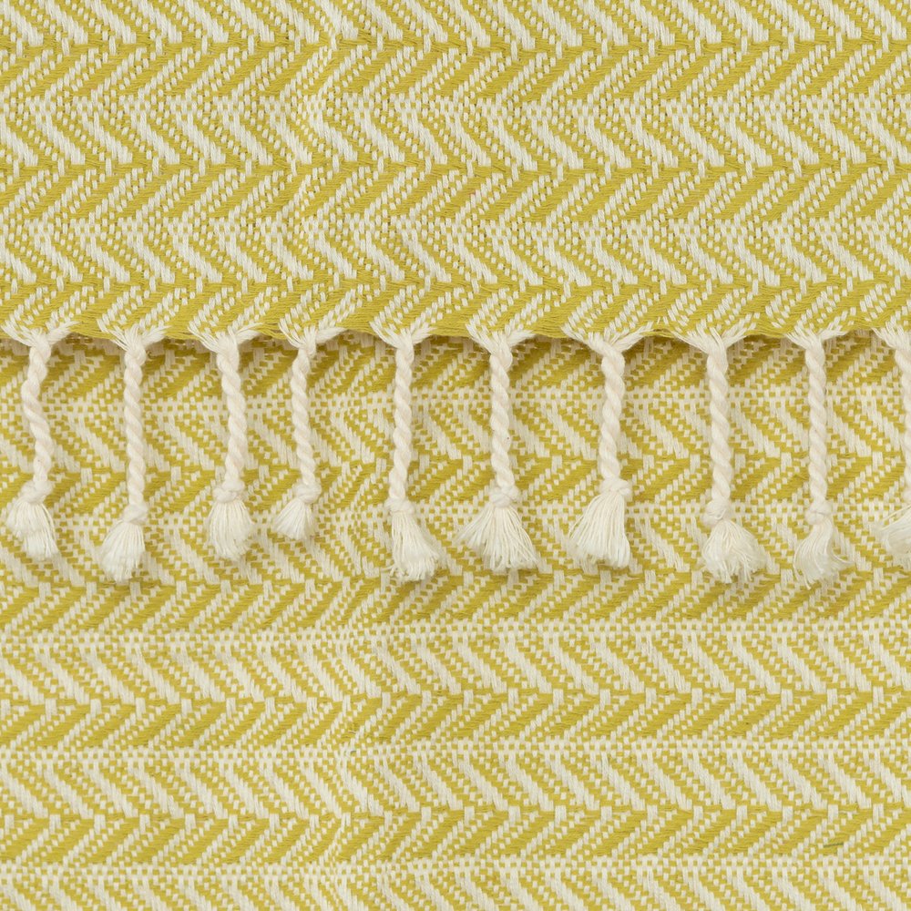 50" X 60" Green Cotton Woven Chevron Throw Blanket with Fringe