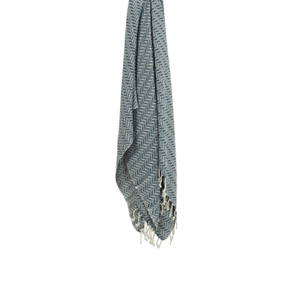 50" X 60" Gray Cotton Woven Chevron Throw Blanket with Fringe