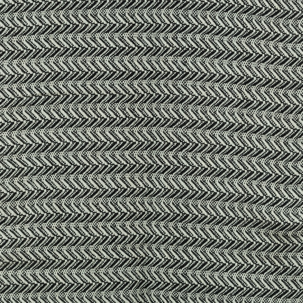 50" X 60" Black And Ivory Chevron Cotton Throw Blanket with Fringe