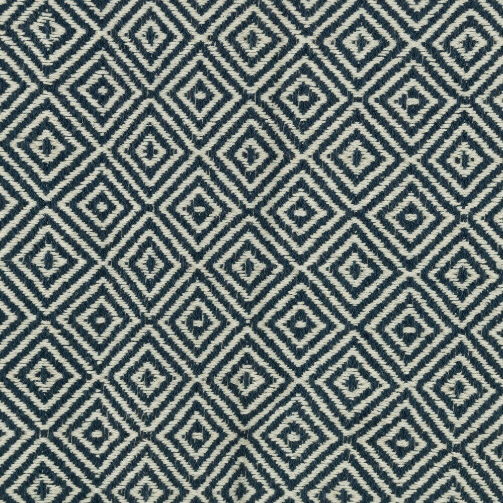 50" X 60" Navy Blue Cotton Woven Geometric Throw Blanket with Fringe