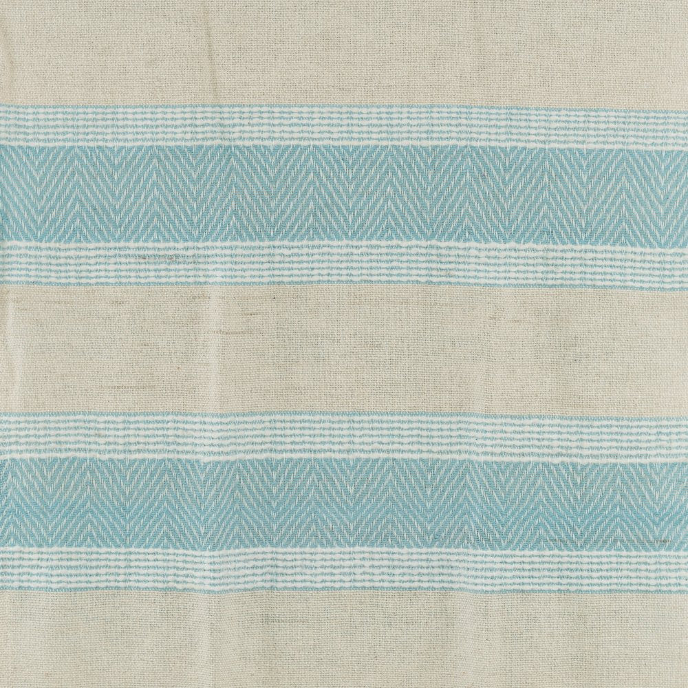50" X 60" Aqua Cotton Woven Striped Throw Blanket with Fringe