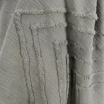 50" X 60" Gray Cotton Woven Geometric Throw Blanket with Tassels