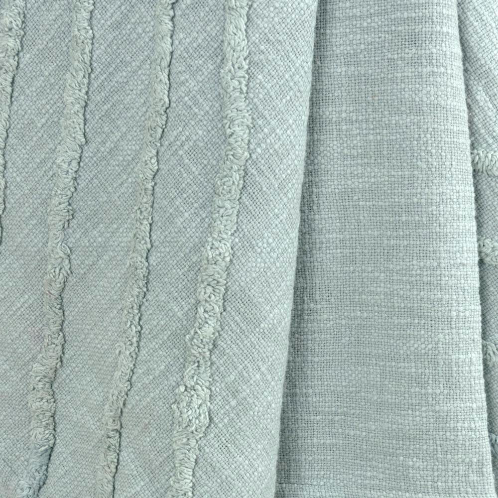 50" X 60" Aqua Cotton Woven Geometric Throw Blanket with Tassels