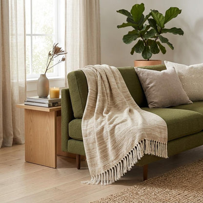 Beige Woven 100% Poly Pet Throw Blanket
