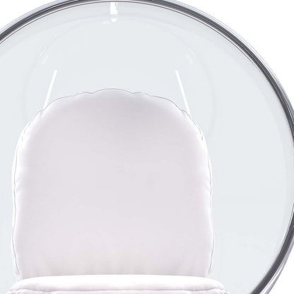 42" White Faux Leather Balloon Chair