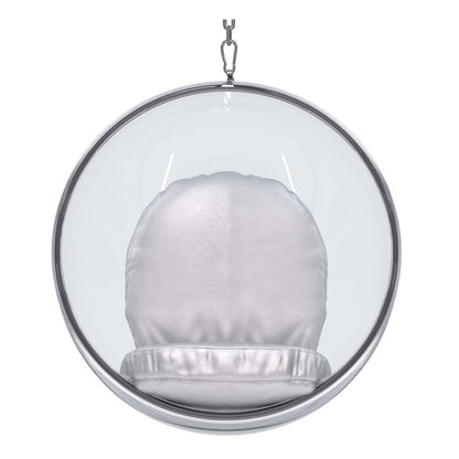 42" Silver Faux Leather Balloon Chair