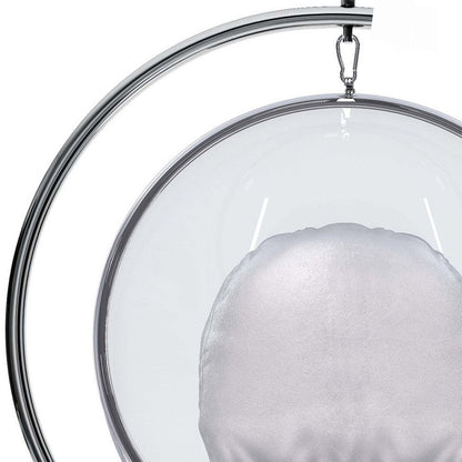 42" Silver Faux Leather Balloon Chair