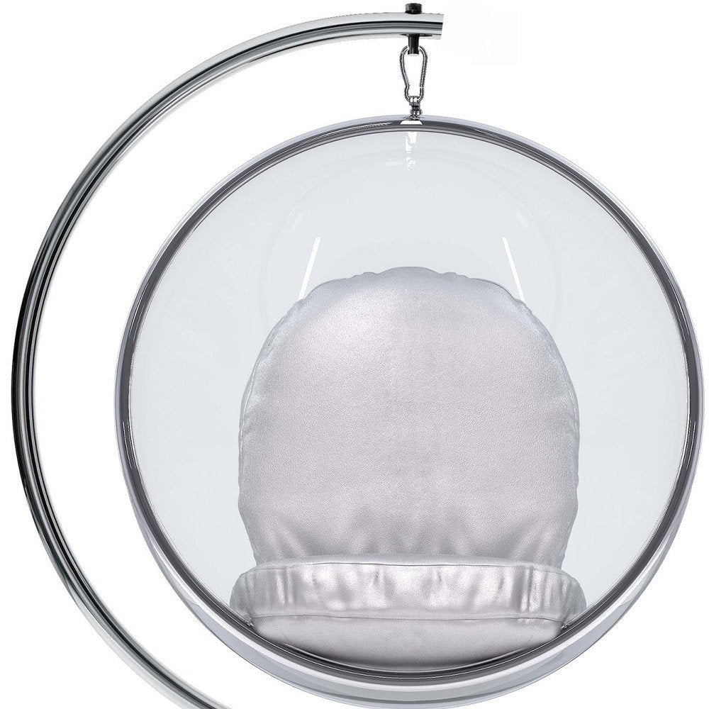 42" Silver Faux Leather Balloon Chair