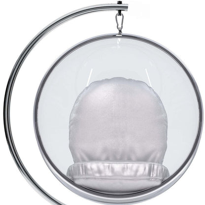 42" Silver Faux Leather Balloon Chair