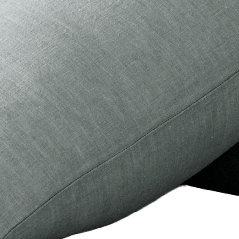 Set of Two Blue Linen Standard Pillowcases