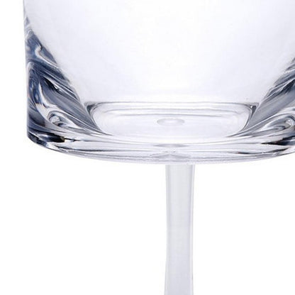 Set of Four Clear Tritan Plastic Stemmed All Purpose Wine Glass