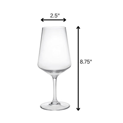 Set of Four Clear Tritan Plastic Stemmed All Purpose Wine Glass