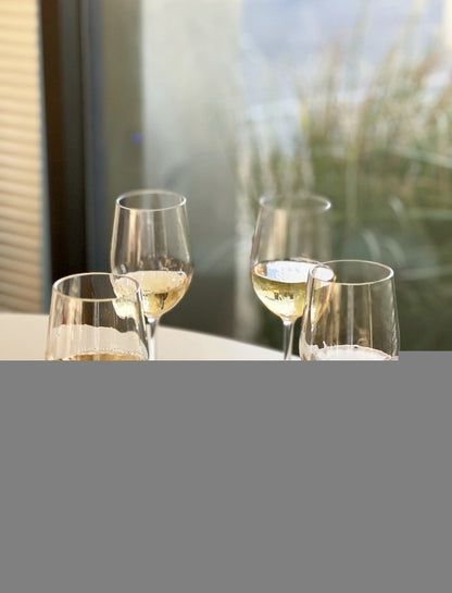 Set of Four Clear Tritan Plastic Stemmed All Purpose Wine Glass