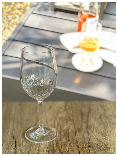 Set of Four Clear Tritan Plastic Stemmed All Purpose Wine Glass