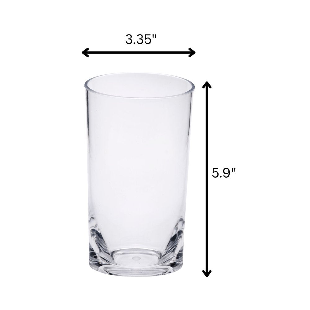 Set of Four Clear Tritan Plastic Highball Glasses