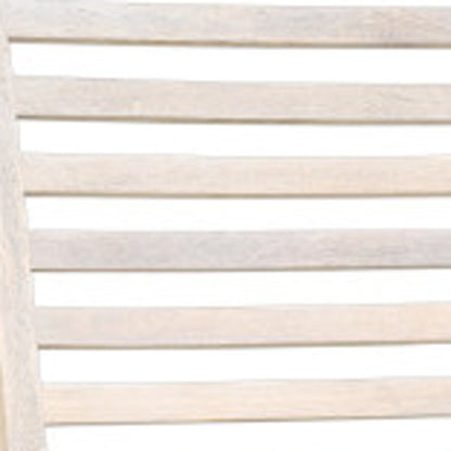Set of Two White Wood Ladder Back Dining Side Chairs