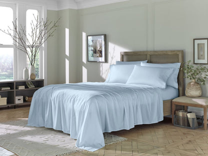 Six Piece Powder Blue Tencel Lyocell Queen Sheet Set