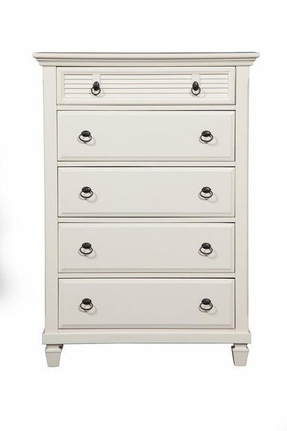 62" White Solid Wood Six Drawer Double Dresser