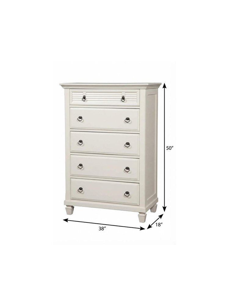 62" White Solid Wood Six Drawer Double Dresser