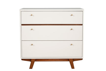 56" Brown And White Solid Wood Seven Drawer Double Dresser