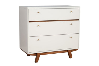 56" Brown And White Solid Wood Seven Drawer Double Dresser