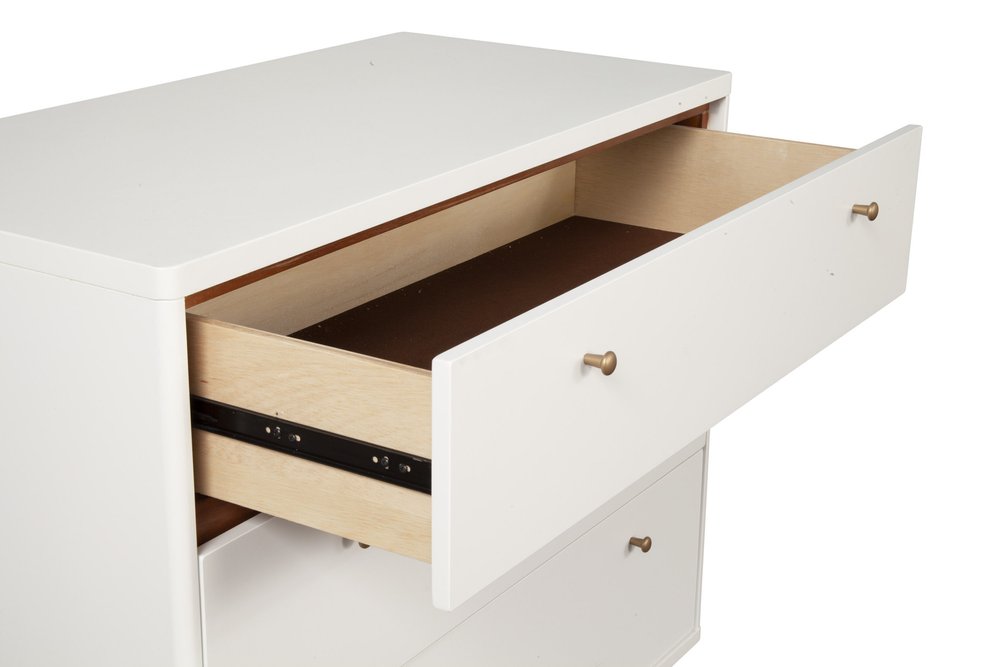 56" Brown And White Solid Wood Seven Drawer Double Dresser