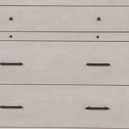 59" Gray Solid Wood Seven Drawer Double Dresser