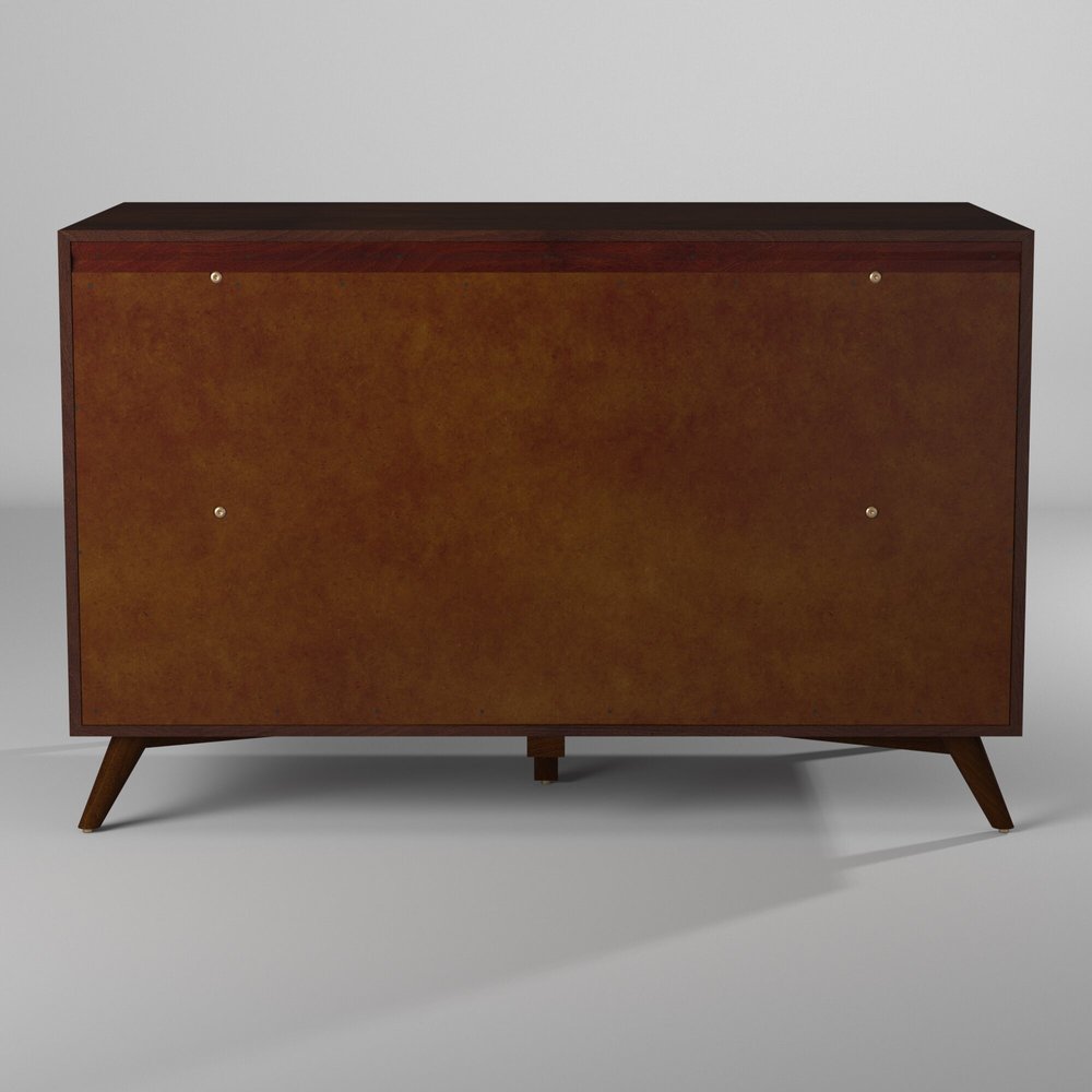 60" Walnut Solid Wood Seven Drawer Double Dresser