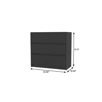 33" White Three Drawer Dresser
